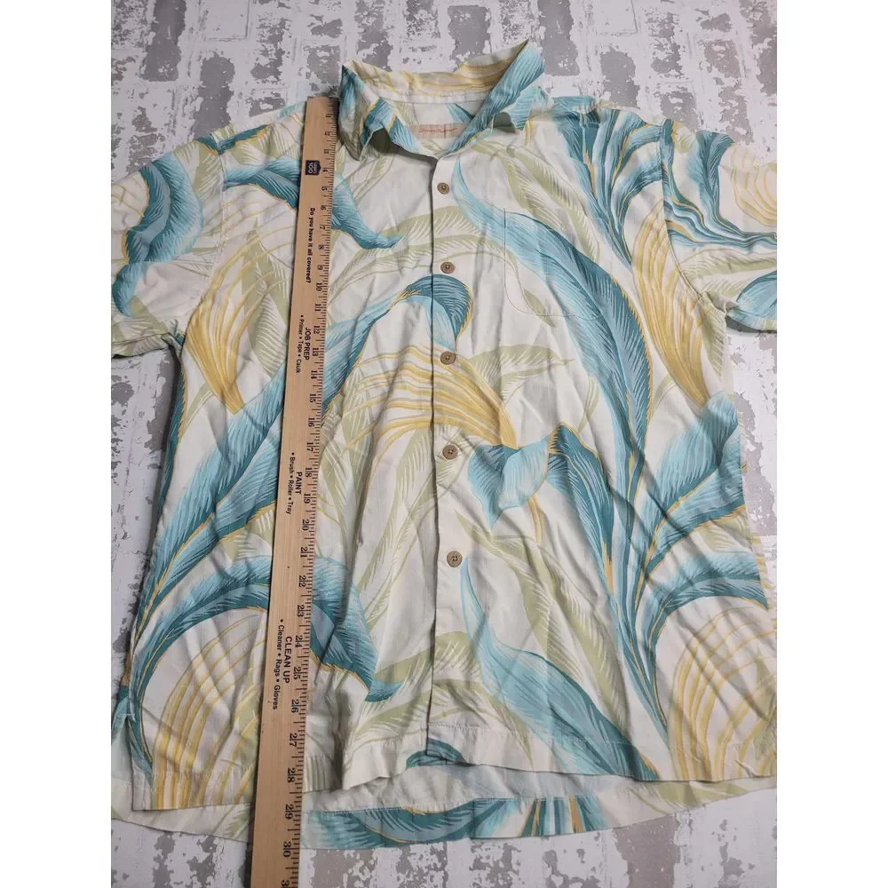 3252 Tommy‎ Bahama 100% Silk Button Down Shirt Men's Large